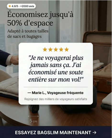 Comment faire tenir 2 semaines de vêtements en bagage cabine - BagSlim