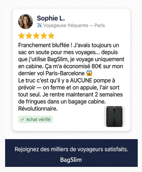 Sac de compression voyage automatique pompe USB - C intégrée BagSlim - BagSlim - Nom du produit - caractéristique principale - marqueproduct_title - rangement bagage | BagSlim