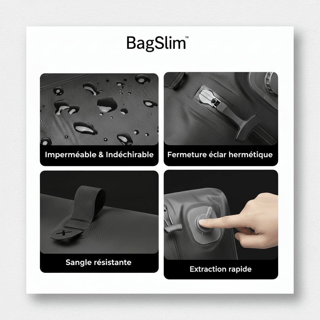 Sac de compression voyage automatique pompe USB - C intégrée BagSlim - BagSlim - Nom du produit - caractéristique principale - marqueproduct_title - rangement bagage | BagSlim
